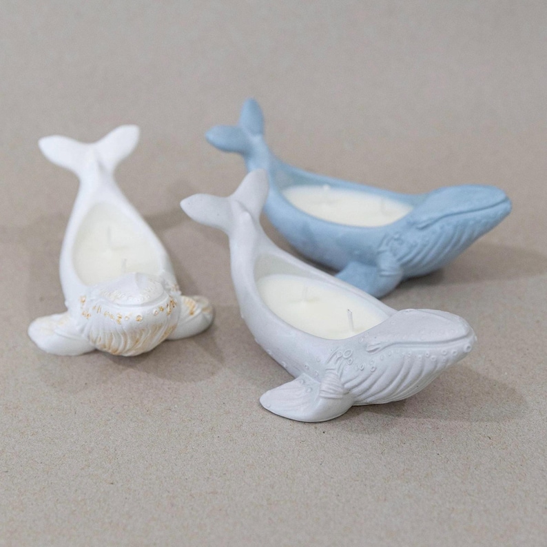 手作りのクジラ型ソイワックスキャンドル、海岸や海をイメージしたインテリア 画像 4