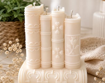Sculptural Book Shaped Candle | Soy Wax Literary Decor, Book Lover Gift