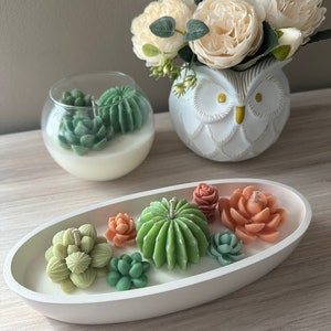 Handmade Cactus Candle: Soy Wax Succulent Decor