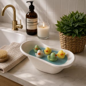 Duckling Bathtub Candle, Cute Soy Wax Candle, Bathroom Decor, Housewarming Gift, Spa Gift for Her, Novelty Candle, Duck Lover Gift image 2