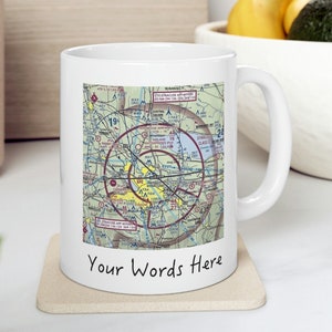 Personalized Sectional Aviation Coffee Cup Pilots Mug Flight Student Gift Commercial Pilot Gift Custom Aviation Gift