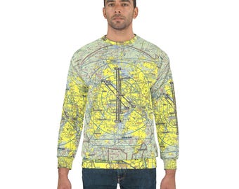 Luchtvaartsectie unisex sweater - gepersonaliseerd aangepast vliegtuig piloot vliegend cadeau, vliegtuigstewardess verjaardagscadeau,