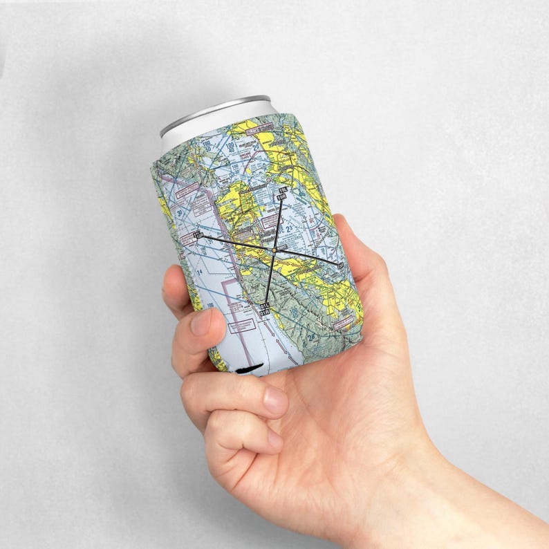 Benutzerdefinierte Luftfahrt Schnittkarte Can Cooler Sleeve - personalisiertes Geschenk, Flugzeugpilot Zubehör, Geschenk für Flugbegeisterte, Reisethema Bild 1
