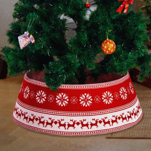 Christmas Tree Collar Elk Snowflake Base Cover