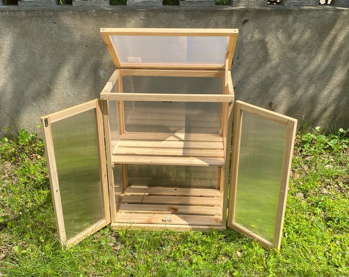 Wooden Cold Frame Raised Planter Foldable Greenhouse 22X14X29 Etsy