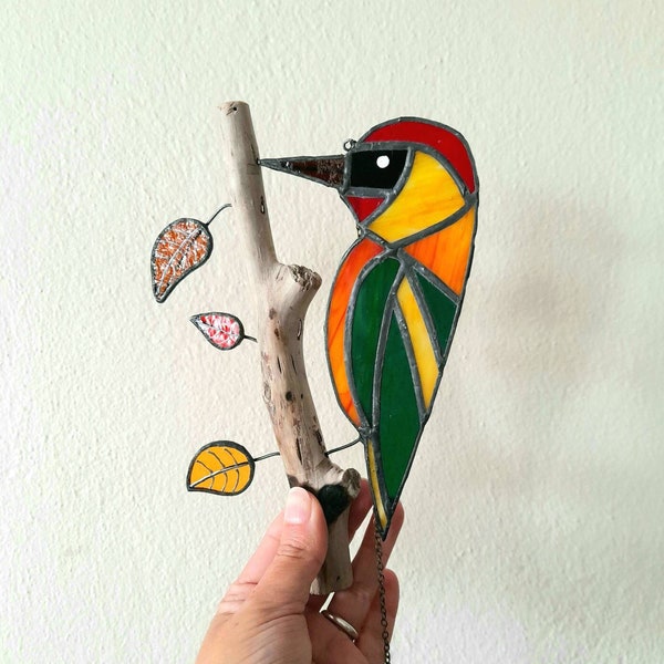 Woodpecker Window Stained Glass - Etsy