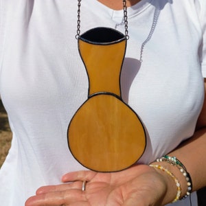 Ipu stained glass hanging, Ipu suncatcher, Hawaiian ornaments, Gift for Percussionist, Latin Percussion gifts