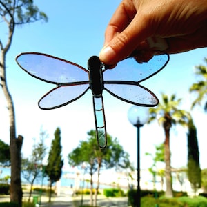 Dragonfly Stained Glass Window Hanging, Dragonfly  ornaments, Nature Inspired Suncatchers, Stained Glass Art, Gift for Grandpa