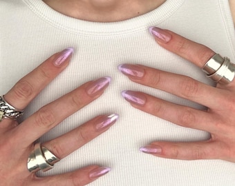 Borahae - I Purple You Press Ons, KPop Nails, BTS Inspired Press On Nails, Bangtan Inspired Press Ons, OT7 BTS Press On Nails.