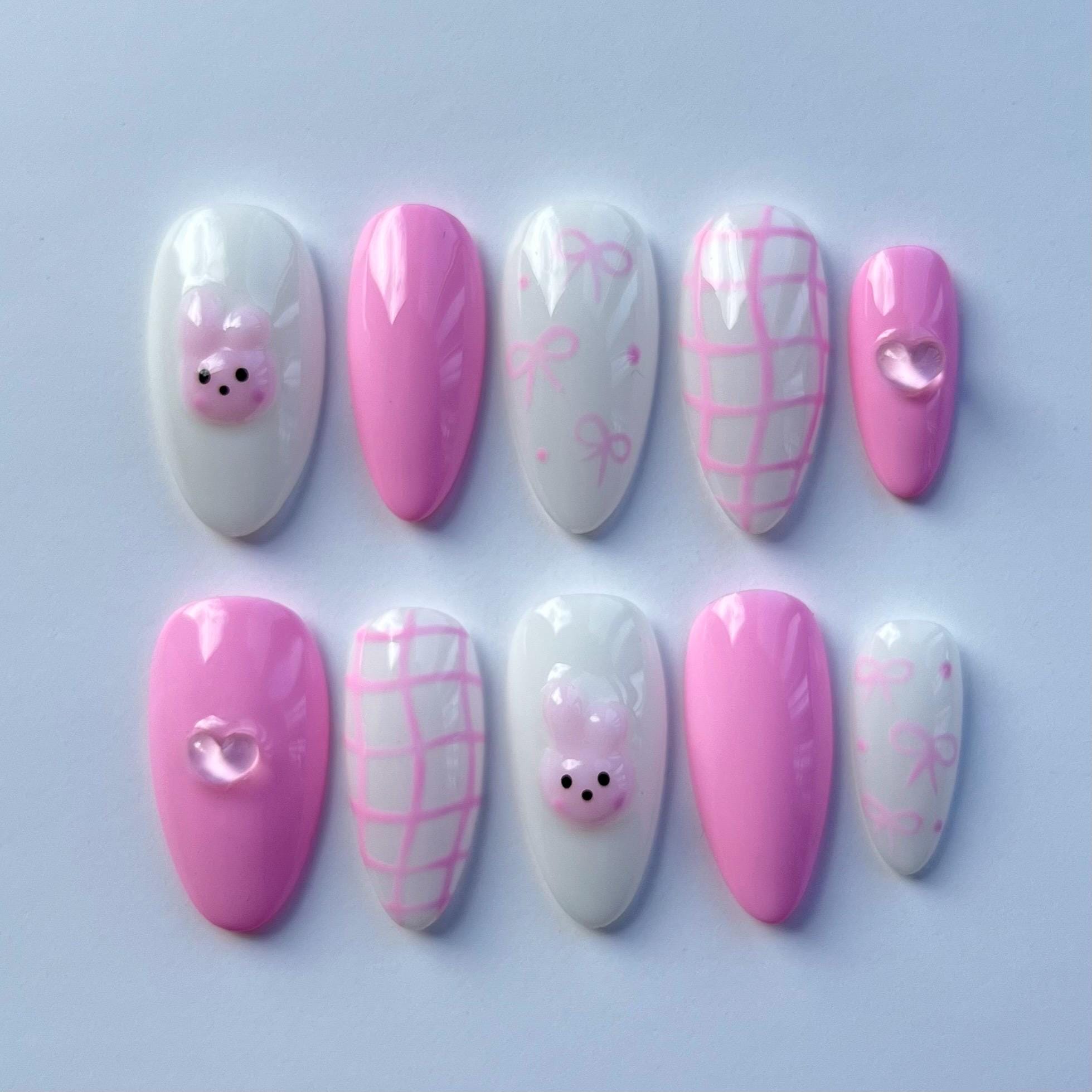 Cooky - BT21 Press on Nails, Cooky Press Ons, BTS Press on Nails