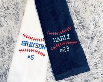 Personalized Embroidered Baseball Softball Sport Towel