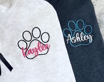 Personalized Vet Tech 1/4 Zip Sweatshirt Monogrammed Embroidered Name DVM Veterinarian Assistant Dog paw