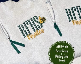 Embroidered Cheer 1/4 Zip up Sweatshirt, Personalized Shirt with Name, Team Colors, Cheer Coach, Cheer Captain, Gift for cheerleader