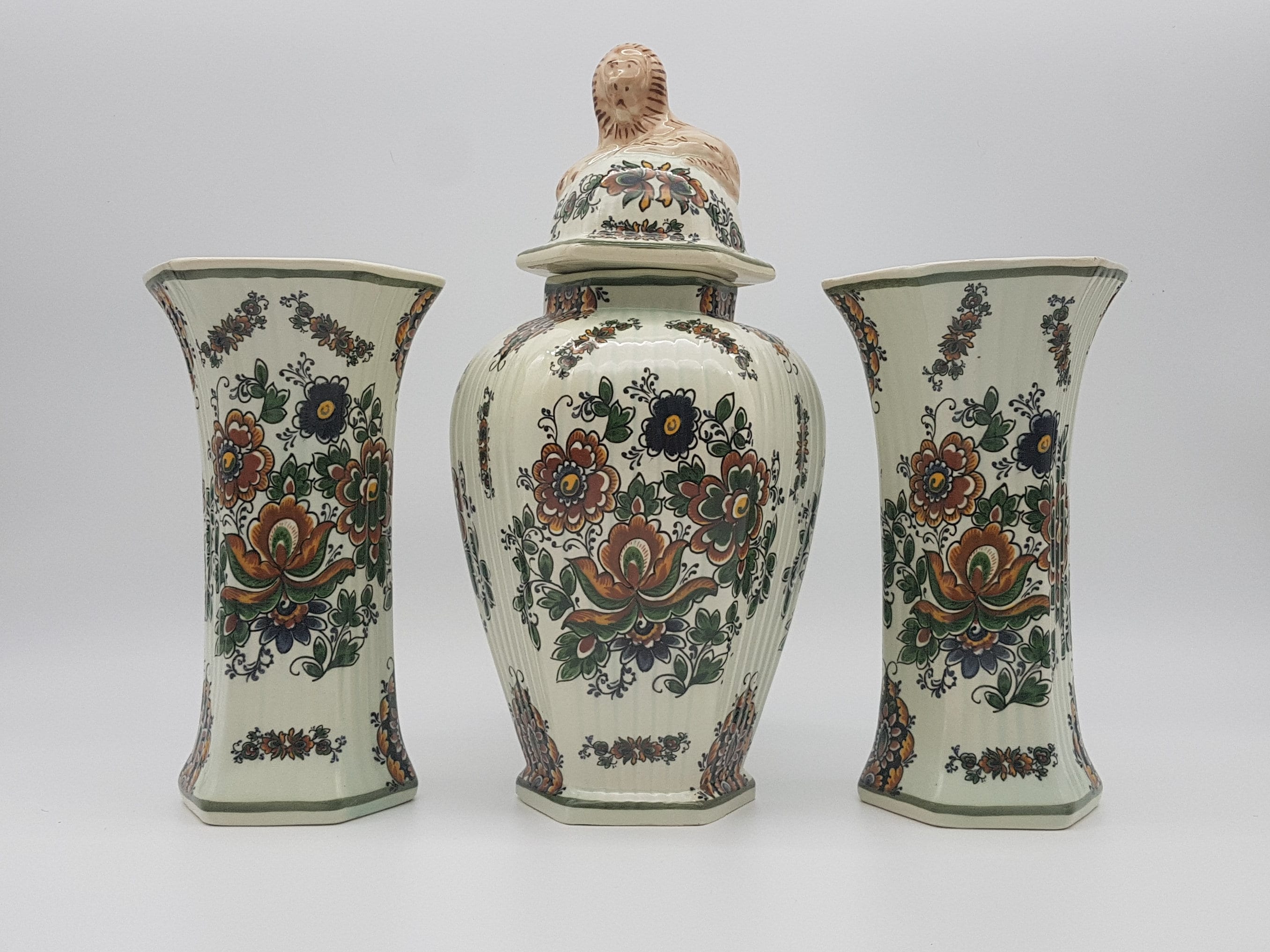 Delft polychrome ポット Vintage DELFT Polychrome Ginger Jar Vase Made in HOLLAND