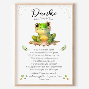 Abschiedsgeschenk Kita | Erzieherin | Tagesmutter | Kindergarten | Kinderpflegerin | Geschenk Danke | Frosch