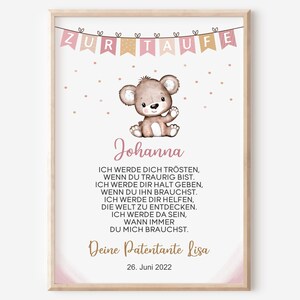 Baptism gift | Baptism poster | personalized | Godparent letter | Godfather godmother | Girl | PDF | Baptism saying