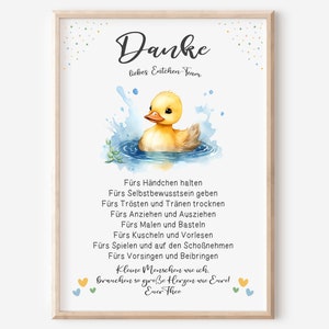 Abschiedsgeschenk Kita | Erzieherin | Tagesmutter | Kindergarten | Kinderpflegerin | Geschenk Danke | Ente