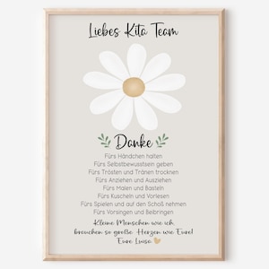 Abschiedsgeschenk Kita | Erzieherin | Kindergarten | Kinderpflegerin | Tagesmutter | Geschenk Danke | Gänseblümchen