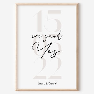 Poster Wedding Personalized | Gift | Wedding Anniversary | Engagement | Marriage