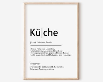 Küche Definition | Zuhause | Poster Wanddeko | Download | Küche | schwarz weiß