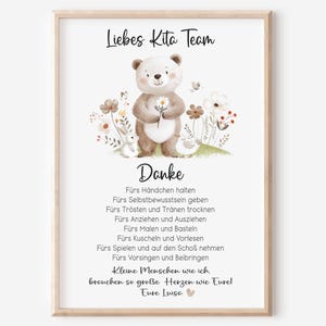 Abschiedsgeschenk Kita | Erzieherin | Kindergarten | Kinderpflegerin | Tagesmutter | Geschenk Danke | Bär Blumen