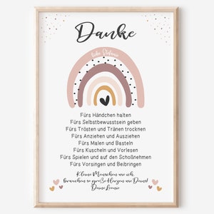 Abschiedsgeschenk Kita | Erzieherin | Tagesmutter | Kindergarten | Kinderpflegerin | Geschenk Danke | Regenbogen