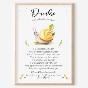 Abschiedsgeschenk Kita | Erzieherin | Tagesmutter | Kindergarten | Kinderpflegerin | Geschenk Danke | Schnecke