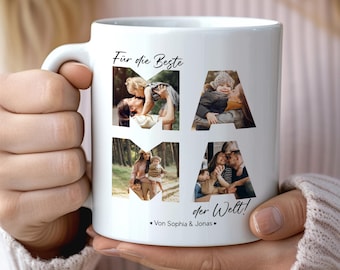 Cadeau pour la fête des mères | Mug personnalisé avec les noms et photos des enfants | Mug à café | Tasse à café | Cadeau pour la fête des mères