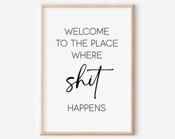 Restroom | Bathroom poster | Guest restroom | funny | Minimalist | black and white | Humor | Download