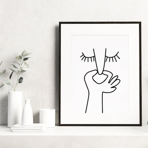 Toilette Badezimmer Poster Gäste WC lustig Minimalistisch schwarz weiß Humor Download Bild 4