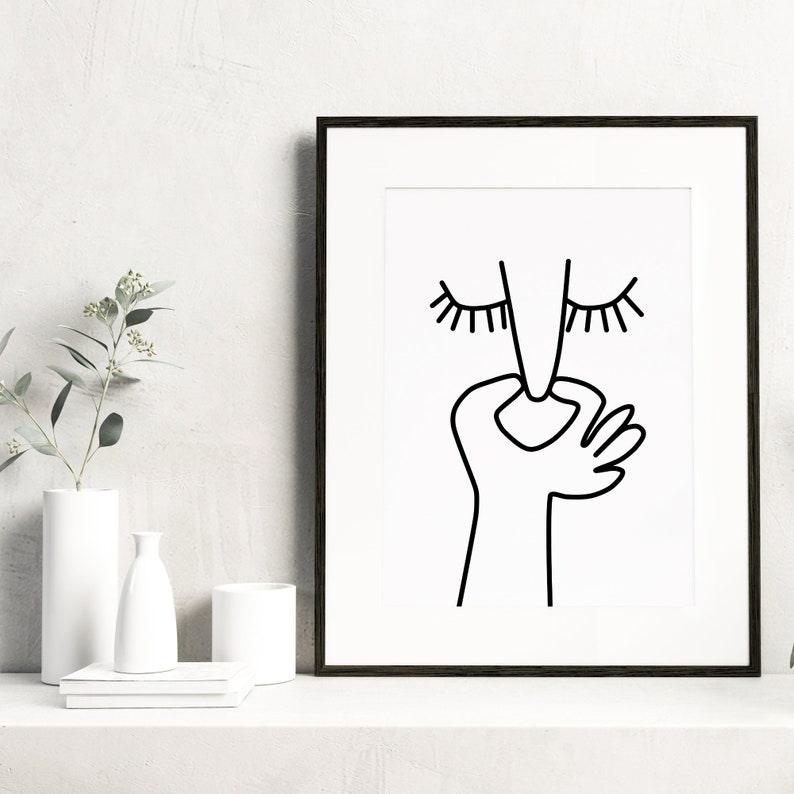 Toilette Badezimmer Poster Gäste WC lustig Minimalistisch schwarz weiß Humor Download Bild 4