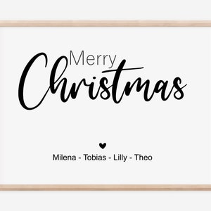 Poster Weihnachten | Familie | Wanddeko | Personalisiert | Geschenk | Zuhause | PDF