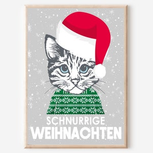 Poster Weihnachten Katze | Familie | Weihnachtsdekoration | Xmas | Geschenk | Zuhause | Weihnachtsschmuck | Wanddeko