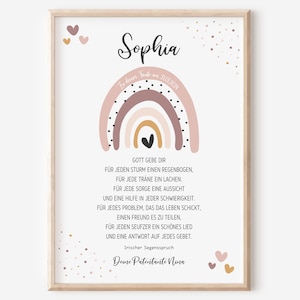 Baptism gift | Baptism Poster | personalized | Sponsorship letter | Baptism letter rainbow girl | PDF