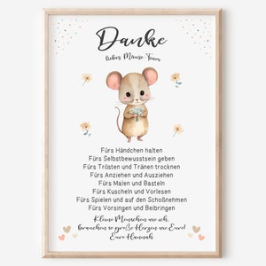 Abschiedsgeschenk Kita | Geschenk Danke | Erzieherin | Tagesmutter | Kindergarten | Kinderpflegerin | Maus | Mäuse Team