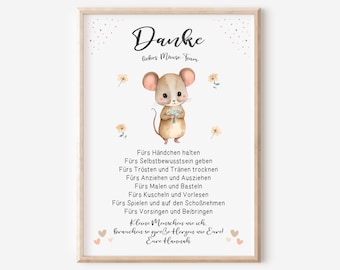 Farewell gift for daycare | Thank you gift | Educator | Childminder | Kindergarten | Childcare worker | Mouse | Mouse Team