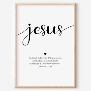 Poster Jesus | Psalm | Familie | katholisch evangelisch | Gott | Zuhause | Glaube | Wanddeko