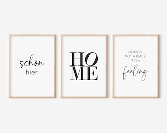 Ensemble de 3 affiches « Maison » | Décoration murale | Beaux ici | Cadeau | Famille | PDF | Maison