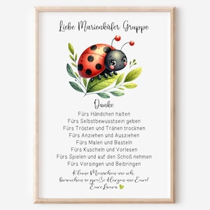 Abschiedsgeschenk Kita | Erzieherin | Kindergarten | Kinderpflegerin | Tagesmutter | Geschenk Danke | Marienkäfer