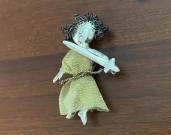 Vintage Sterling Silver “Judith” Pin Pendant: Nomi Green Judaic Art