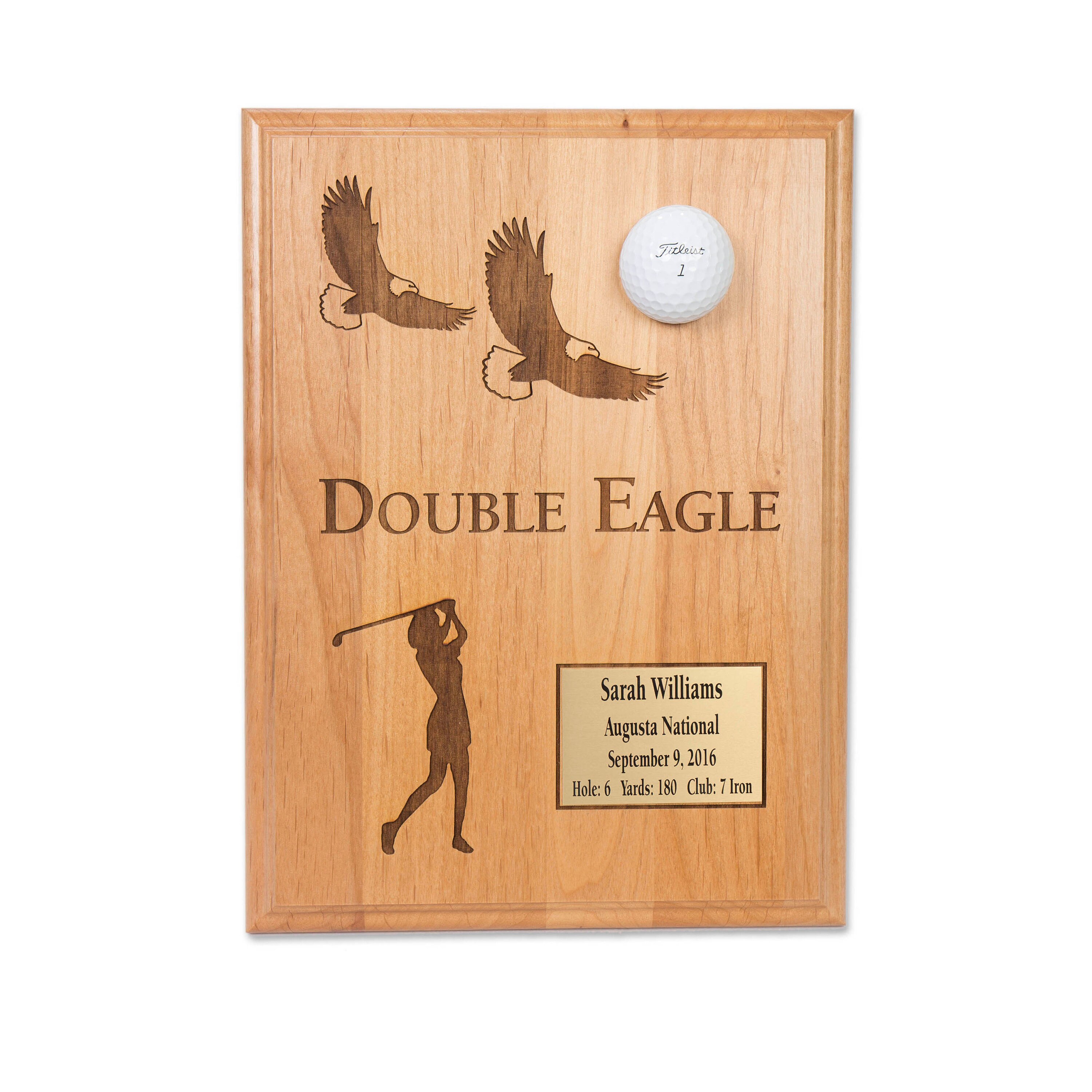Double Eagle 9x12 Laser Etched Plaquemale & Female Options 