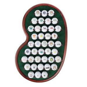Golf Ball Display Rack | Holds 40 Golf Balls | Unique Putting Green Shape | Two Color Options | Measures 21.5&quot;H x 14&quot;W