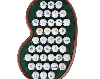 Golf Ball Display Rack | Holds 40 Golf Balls | Unique Putting Green Shape | Two Color Options | Measures 21.5"H x 14"W