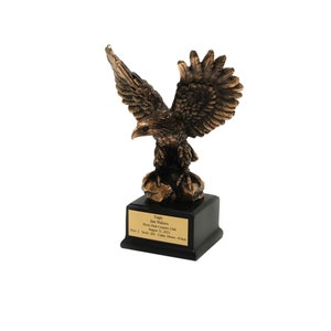 Small Bronze Golf Eagle Trophy | Elegant Golf Achievement Award | Ideal for Eagle or Double Eagle Recognition | 4.75&quot; W X 6&quot; H X 3.75&quot; D