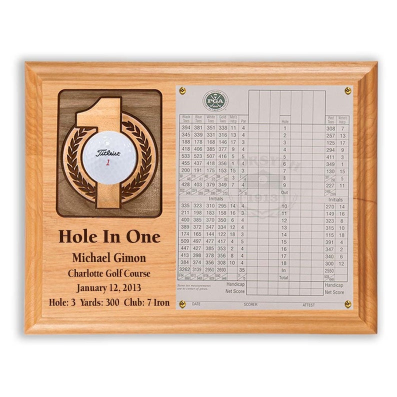 Hole in One Ball and Photo/scorecard Plaque Horizontal Etsy