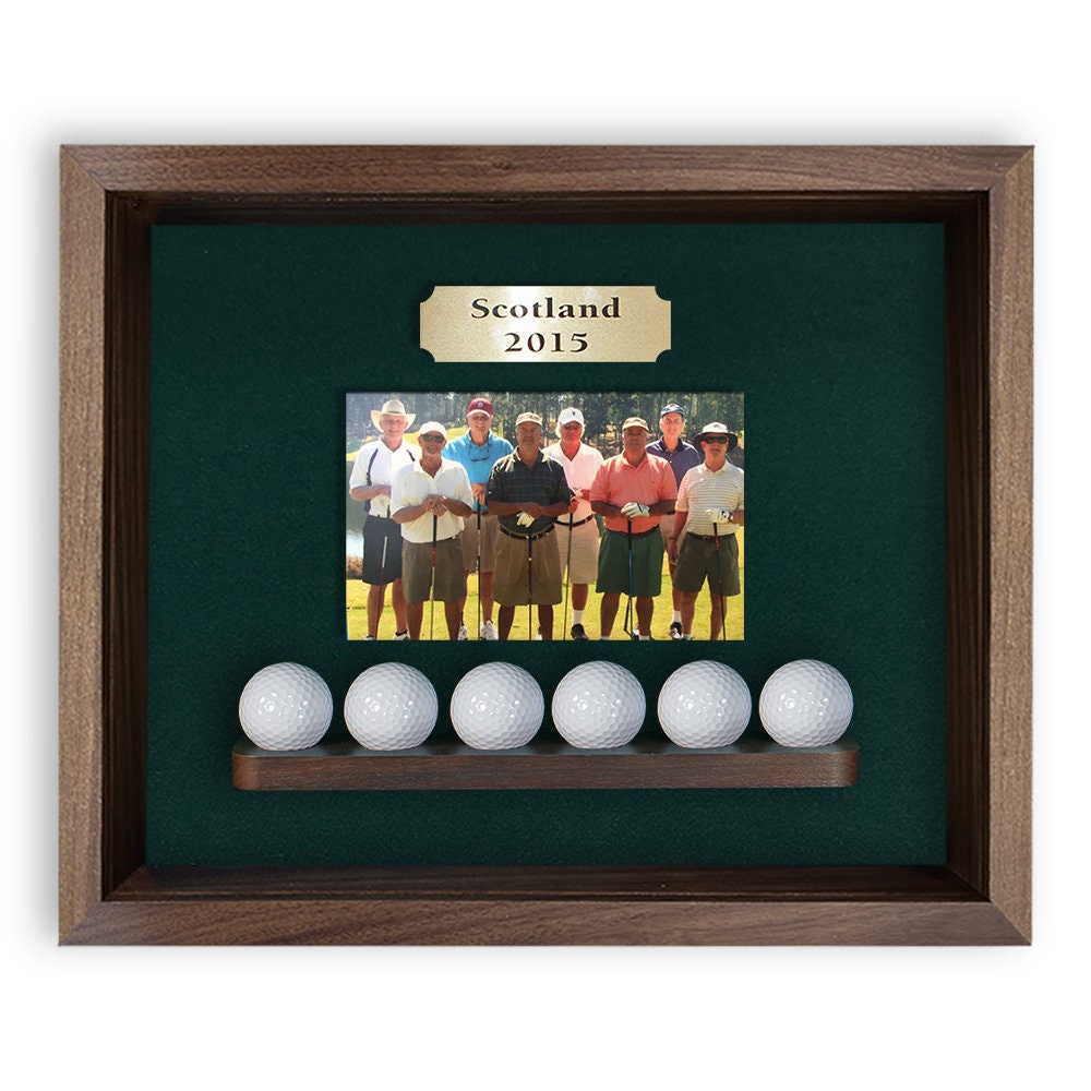 Six Golf Ball Shadow Box Display 3 Color Options Includes Acrylic Cover ...