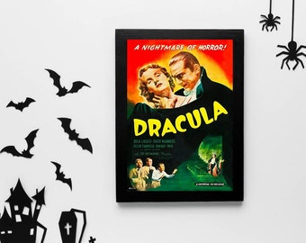 Dracula Vintage Movie Poster, Vintage Movie Poster, Dracula, Horror, Horror Movie Poster, Vintage Poster, Horror Decor, Horror Wall Hanging