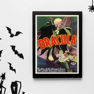 Dracula Vintage Movie Poster, Horror, Horror Movie Poster, Movie Posters, Horror Decor, Wall Hanging, Dracula, Vintage Poster