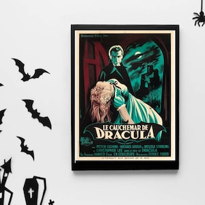 Nightmare Of Dracula Movie Poster, Dracula, Dracula Movie Poster, Horror, Horror Movie Poster, Wall Decor, Horror Decor, Wall Hanging