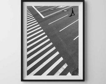 SHANGHAI black and white minimalistic street photography. Printable wall art, instant digital download. Fine art.